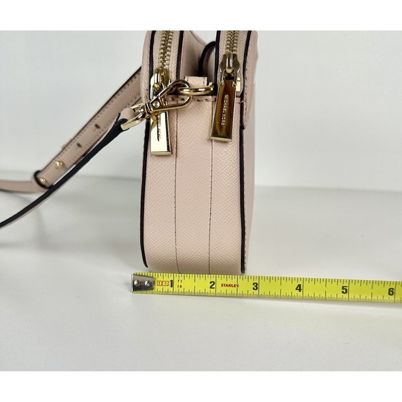 Michael Kors Large Blush Pink Crossgrain Leather Double Zip Crossbody Bag - Picture 15 of 16